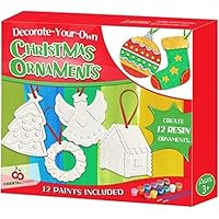 Christmas Crafts for Kids - DIY Christmas Tree Decorations Resin Ornaments Kits (Includes Paints Brushes) - Stocking Stuffers DIY Xmas Ornaments for Kids Toddlers Girls Boys Ages 3-5 4-8 8-12