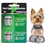 Dog Collar Batteries for R21 R22 R51 and Microlite Collar Battery, High Capacity Compatible with Invisible Fence Receiver Collar Batteries, 2 Packs Lasting Replacement Pet 3V Batteries - Gray