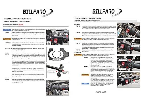 Billfaro Universal Throttle Lock,Motorcycle Cruise Control Throttle Assist Clamp Handlebar Grip Accelerator Assistant Accessory With 7/8" And 1" Bars For Honda For Kawasaki For Yamaha For Suzuki #TOP7