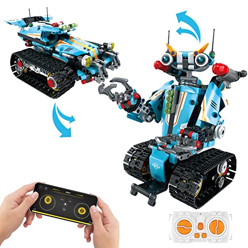 Panlos Remote & App Controlled Robot Building Toys, 2 In 1 Programmable Transforming Robotic Building Bricks Construction Vehicles Kit, Stem Projects Building Blocks Set For Kids Boys (701 Pieces) #TOP14