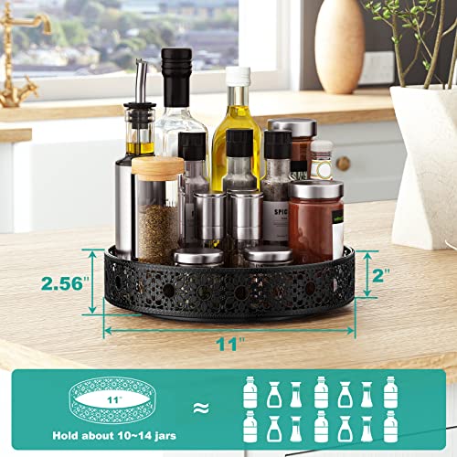 Lazy Susan Organizer, 11 Inch Lazy Susan Turntable For Cabinet Table, Phinox Turntable Organizer Lazy Susan Spice Rack With Non-Slip Pad, Lazy Susan For Kitchen Bathroom Pantry Vanity (Metal) #TOP5