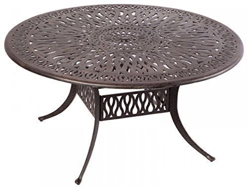 Mandalay Outdoor Patio 7Pc Dining Set Dark Bronze Cast Aluminum (Sunbrella Sesame) #TOP4