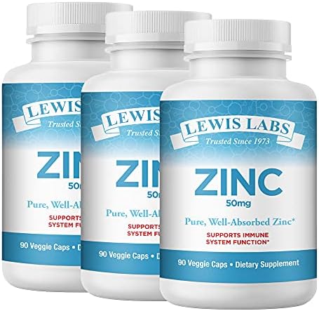 Zinc Supplement 50mg | Pure Zinc Citrate Vitamins for Adults for Immune Support, zinc 50mg, Metabolism, Acne, Skin Health & Energy | Powerful Herbal Antioxidant Supplement for Men & Women 270 Capsules