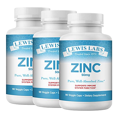 Zinc Supplement 50Mg | Pure Zinc Citrate Vitamins For Adults For Immune Support, Zinc 50Mg, Metabolism, Acne, Skin Health & Energy | Powerful Herbal Antioxidant Supplement For Men & Women 270 Capsules #TOP28