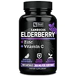 Zeal Naturals Max Strength Elderberry Capsules + Zinc + Vitamin C | 500mg for Immune System Support with Black Sambucus Elderberry | 100 Count | 3-in-1 Immune Support for Adults