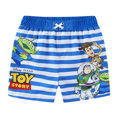 Disney Toy Story Woody Buzz Lightyear Boys UPF 50+ Swim Trunks Shorts Bathing Suit for Toddler and Big Kids Blue