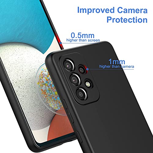Image of DIZORO Microfiber Candy Case Compatible for Samsung A73 5g Smooth Touch Cushion Liquid Soft Silicone Gel Rubber Phone Cases Non-Slip Full Body Protective Shockproof Back Cover - Black