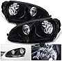 AJP Distributors Compatible/Replacement For VW Jetta Gti Golf Rabbit Mk5 Mkv Vag Euro Front Bumper Headlight Head Lamp Black Housing Clear Lens Clear Reflector Upgrade Assembly Pair Left Right