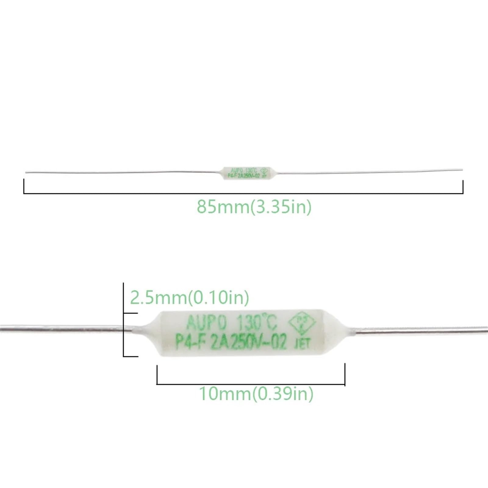 Temperatursicherung 1A 2A 3A 5A 250V 84/102/115/125/130/135/145/150C Grad(1A,P9-138C)