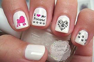 40 Poodle I Love My Poodle Nail Art Decals