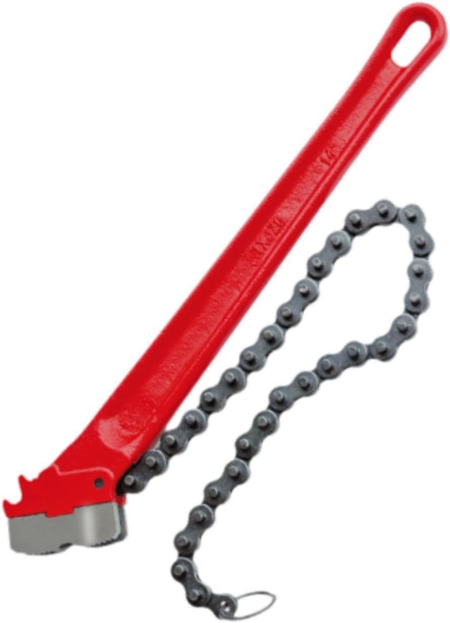 14 inch Chain Wrench Oil Fuels Filter Chain Wrench Portable Remover Tool Red,Pipe Fitting Multifunctional Sturdy Heavy Duty