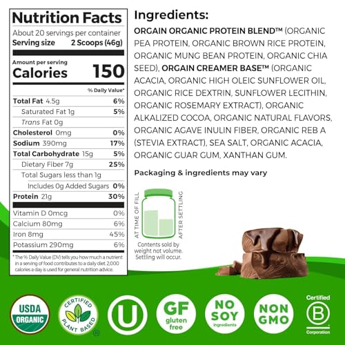 Orgain Organic Vegan Creamy Chocolate Fudge Protein
