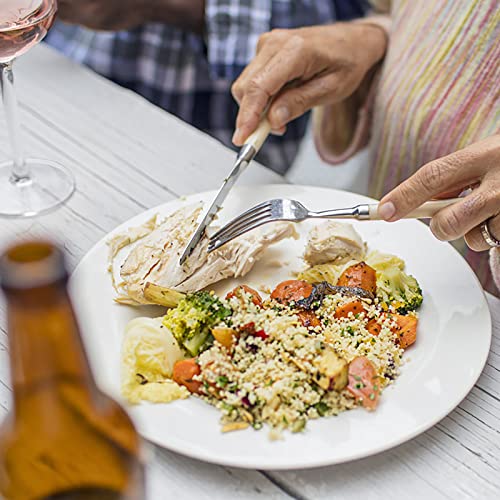 Foraineam 6 Pieces Porcelain Dinner Plates Approximate 10 Inch Round Salad Plate White Dinnerware Dish Catering Serving Plates #TOP4