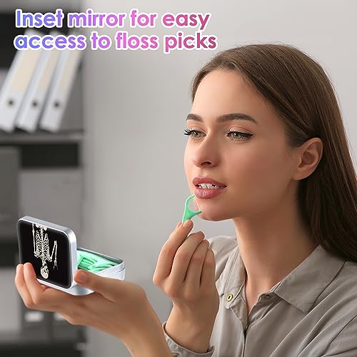 Image of Portable Dental Floss Case - Easy to Store Floss Picks, Perfect for Travel, Hotels, Dinners, Appointments, Human Skeleton, 1 Foot (Pack of 1), Pouch