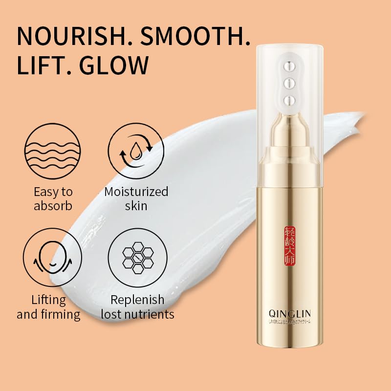 QINGLIN Ensemble crème pour le visage et les yeux - Crème raffermissante anti-rides polypeptide