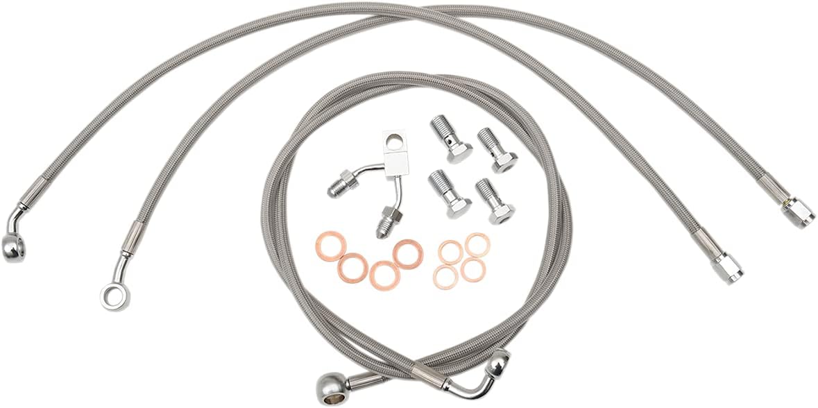 LA Choppers LA-8122B13 Stainless Steel Brake Line Kit - 12in.-14in. Ape Hangers