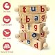 Coogam Farbblöcke Rechtschreibspiele, Karteikarten Holz Matching Letter Puzzle für Kinder, 2 in 1 Sehwörter Montessori Spinning Alphabet Manipulatives Lernspielzeug für Kleinkinder Jungen Mädchen
