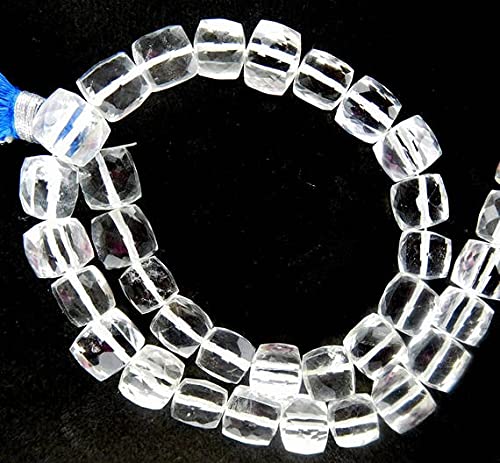 Gemme naturelle en perle cube facetté 7-8 mm pour enfilage et bijoux