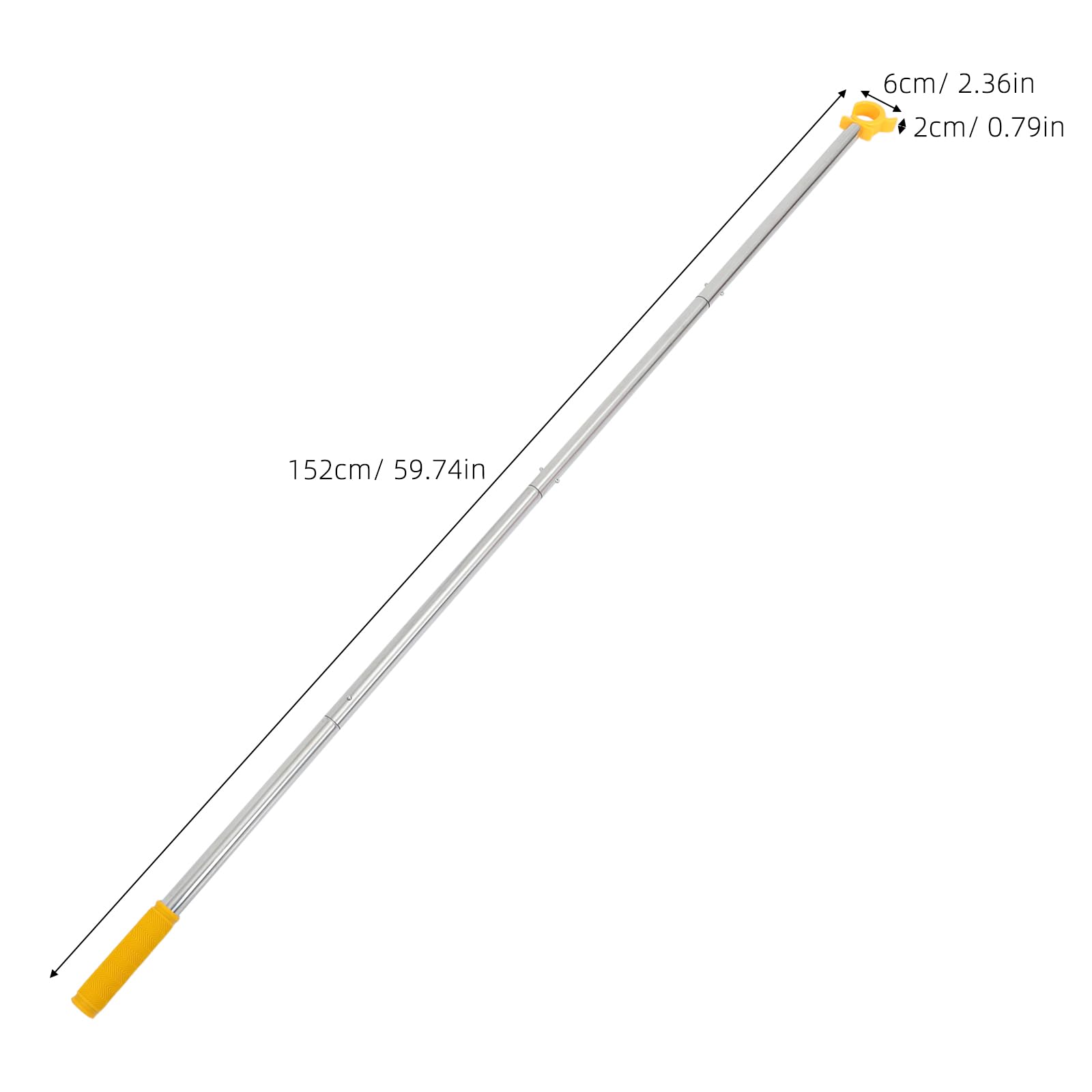 Regulowany drążek teleskopowy 152 cm z hakiem w kształcie litery C, pomoc w otwieraniu okien do świetlików, sypialni, kuchni i szkół, bezpieczne, łatwe w użyciu dla seniorów, wszechstronne narzędzie