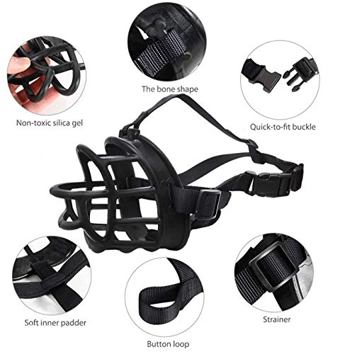 Dog Muzzle, Soft Basket Muzzle For Medium Large Dogs, Best To Prevent Biting, Chewing And Barking (Xl-(Snout 11-13"), Black) #TOP1