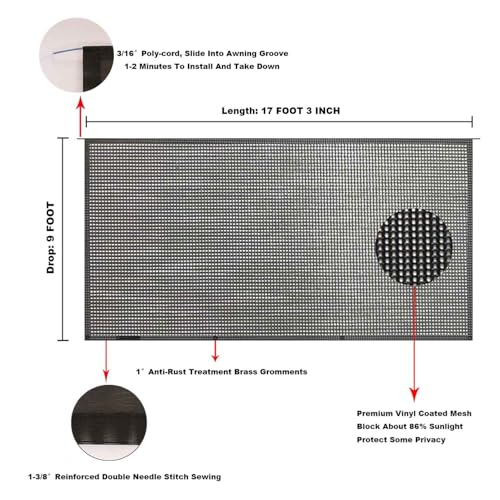 Image of RV Awning Mesh Sun Shade Screen for Motorhome Camper Trailer Sunshade