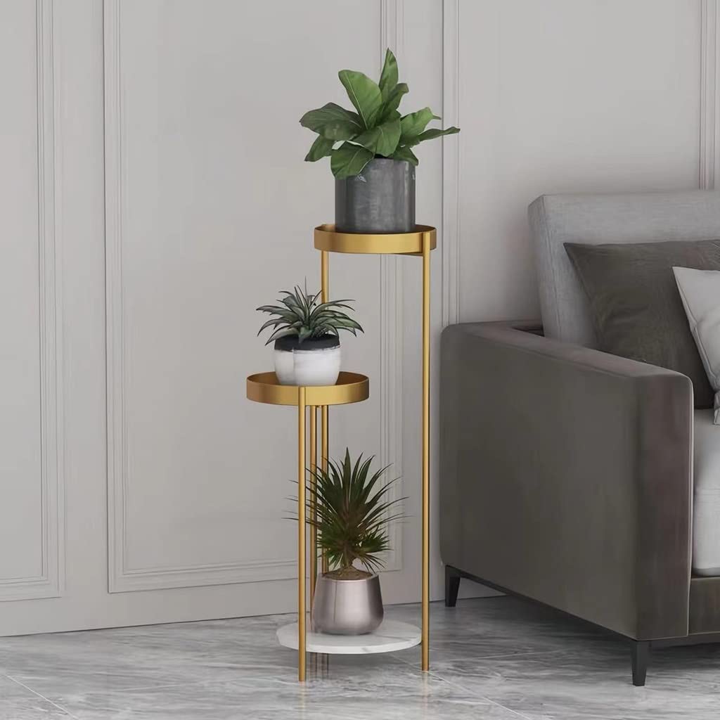 Support à plantes d'intérieur en métal à 3 niveaux 89 cm pour pots de fleurs
