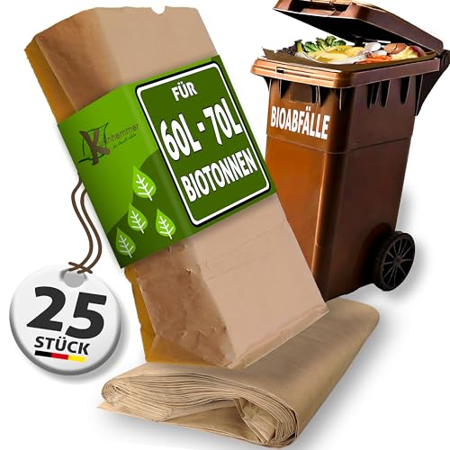 Biotonnenmüllsäcke 60L - 70L I 25Stk Müllbeutel Biotonne I...