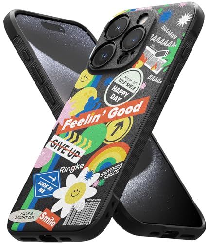 Image of Ringke Onyx Compatible With iPhone 15 Pro Case Cover Rugged Flexible Durable Anti-Slip Tpu Protection Shockproof iPhone 15 Pro Back Cover - Sticker, Multicolour