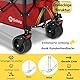 Sekey XXXL Bollerwagen Faltbar 300L 200KG Belastbar, Faltbarer Bollerwagen 17x10 cm Extra Breite Reifen Alle Gelände, Patentiert Klappbar aus Vier Richtungen, XXXL-Super 4013, Rot mit Grau