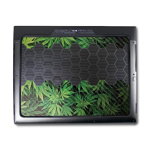 Image of MightySkins Carbon Fiber Skin Compatible with Alienware M18 R1 (2023) Full Wrap Kit - Weed | Protective, Durable Textured Carbon Fiber Finish | Easy to Apply & Change Styles | Made in The USA