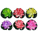 Estas luces de piscina flotantes estimulan a las flores se pueden poner en un estanque con otras plantas acuáticas para crear un efecto impresionante.