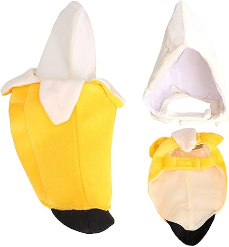 Miniatura 4 de Disfraz de perro de plátano  Divertido disfraz de perro de Halloween, traje de cosplay de plátano en forma de fruta para perros pequeños, medianos y