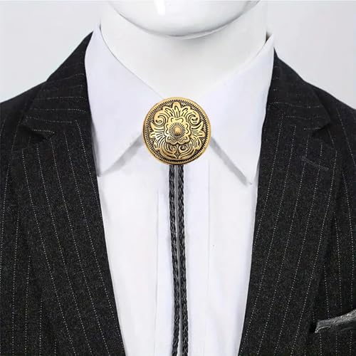 Image of Jeilwiy Bolo Tie for Men, Western Bolero Tie Cowboy Ties Native American Cowgirl Bolo Tie Accessories for Men Women