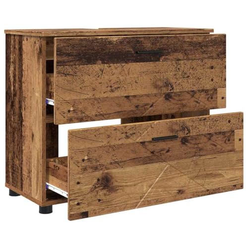 Conjunto de muebles de baño de alta calidad en madera y metal negro 6