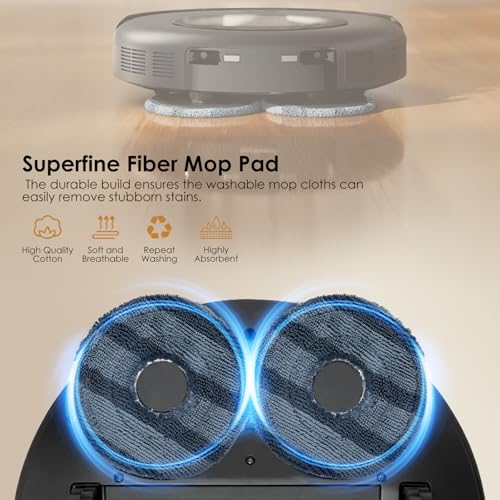 22 PCS Replacement Parts Compatible with eufy Vacuum Omni C20, 6 Dust Bags, 4 Mop Cloth Pads, 6 Side Brushes, 5 HEPA Filters, 1 Main Brush