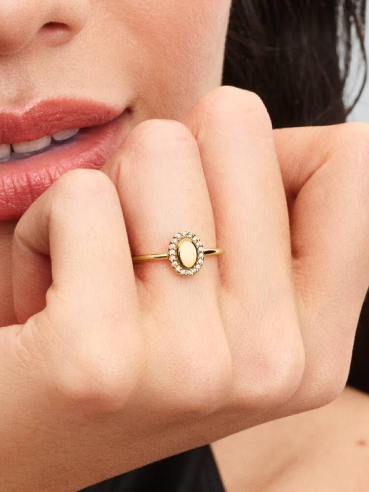 PANDORA Anillo ovalado dorado 163800C01