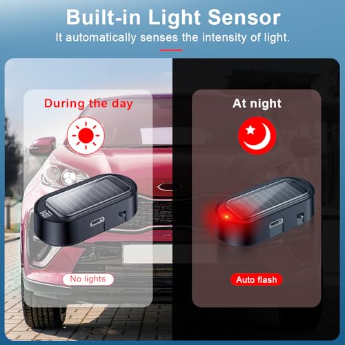 image for ELECTOP Car Solar Power Simulated Dummy Alarm, Anti-Theft LED Flashing