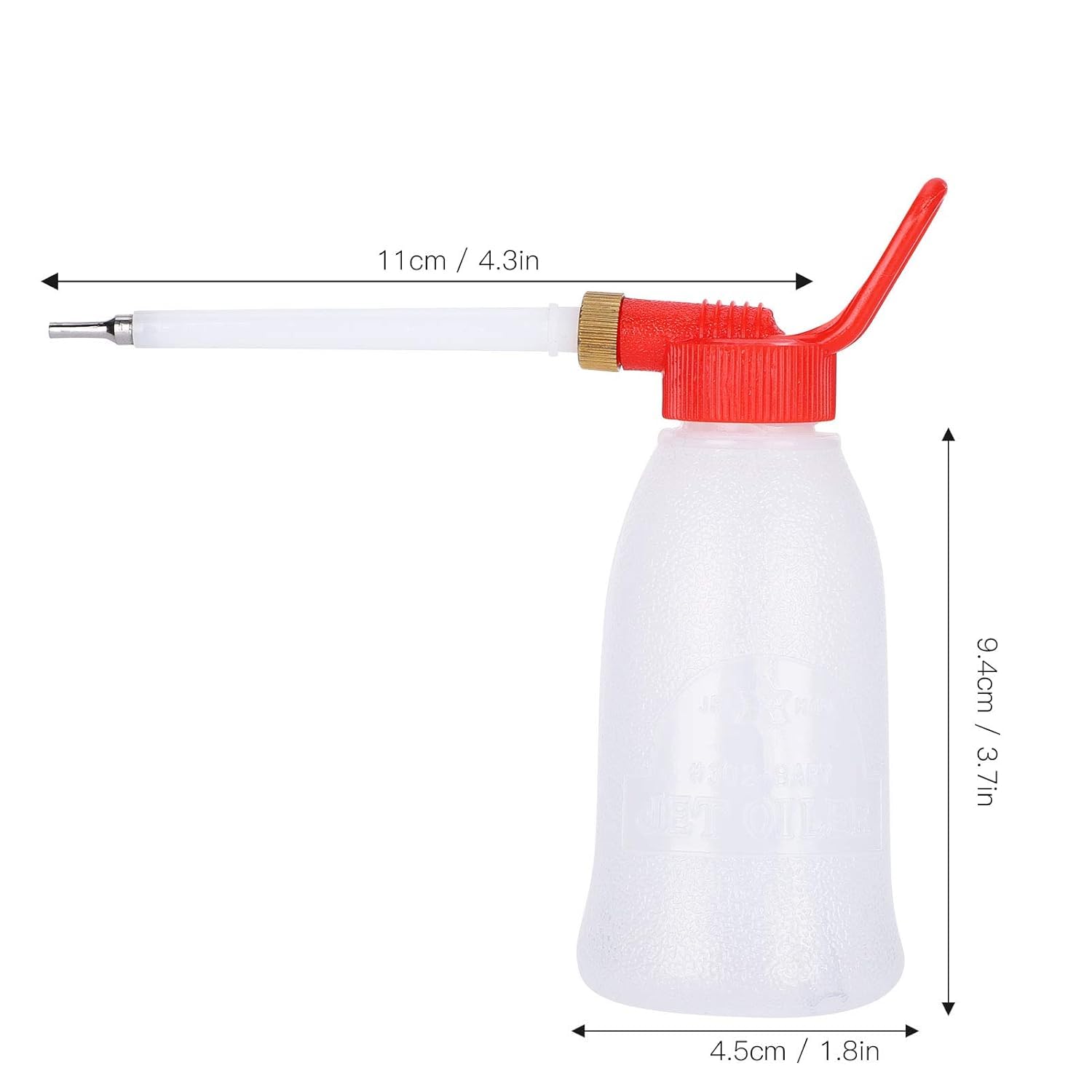 Lubricant Oil Can plastic Body for Car Multipurpose Oil Can Manual Dispenser Sewing Machine Plastic 180ML Oil Long Tip Oil Bottle Long Angled Spout for DIY Craft Pump Body Car/Bike/Kitchen(180ML RED) 2
