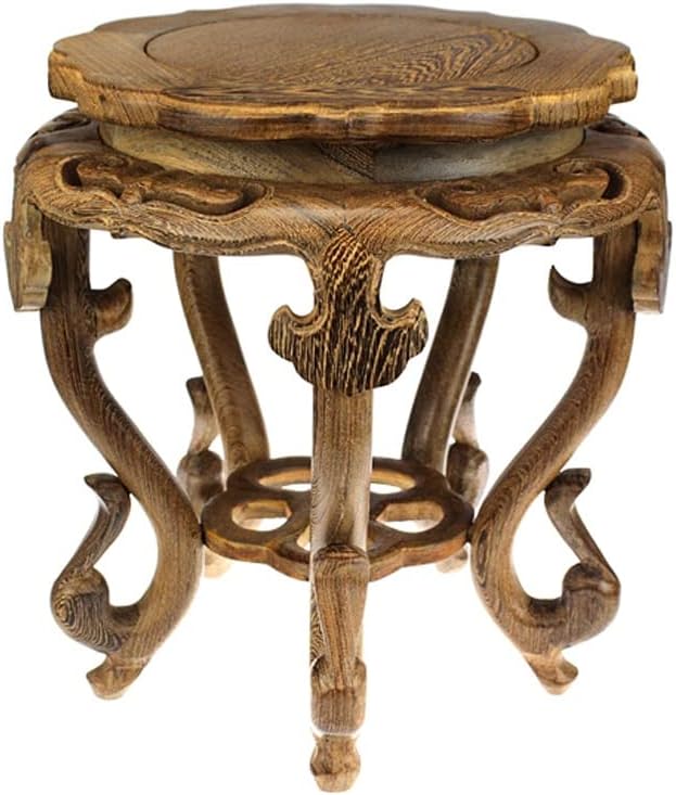 Bonsai Pedestal Vase Pedestal Stands Flower Rack Fish Tank Rack Hollow Flower Carved Flower Pot Base Vase Rack Wooden Display Rack Home Decoration Rack Planter Stand Plant Holder