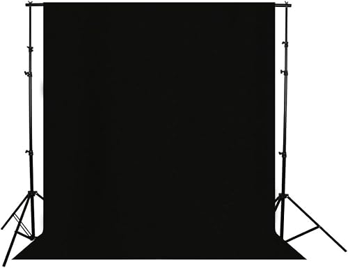 10 x 20FT/3 x 6M Black Opaque Photo Studio Backdrop Polyester Fabric Background for Photography (Background Only