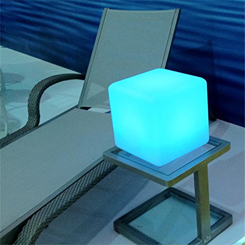 Mr.Go 10-inch 25cm Rechargeable Color Changing LED Light Up Cube, 16 RGB Colors, 5 Level Dimming, Fun Romantic Mood Lamp Night Light Super Sturdy & Lightweight Waterproof for Indoor Outdoor Use