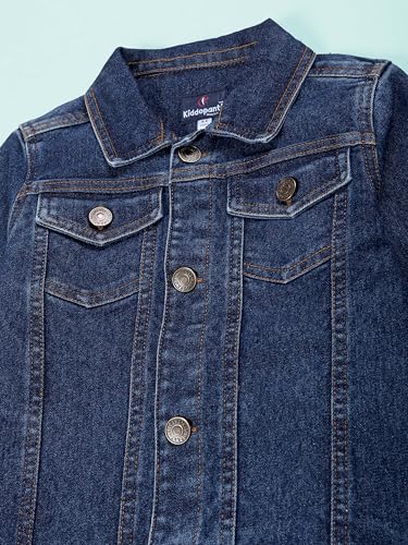 Image of KiddoPanti Boys Denim Jacket | Cotton Poly Blend with Spandex | Washed Denim, Full Sleeve | Button Closure & Front Flap Pockets | Collared Neck
