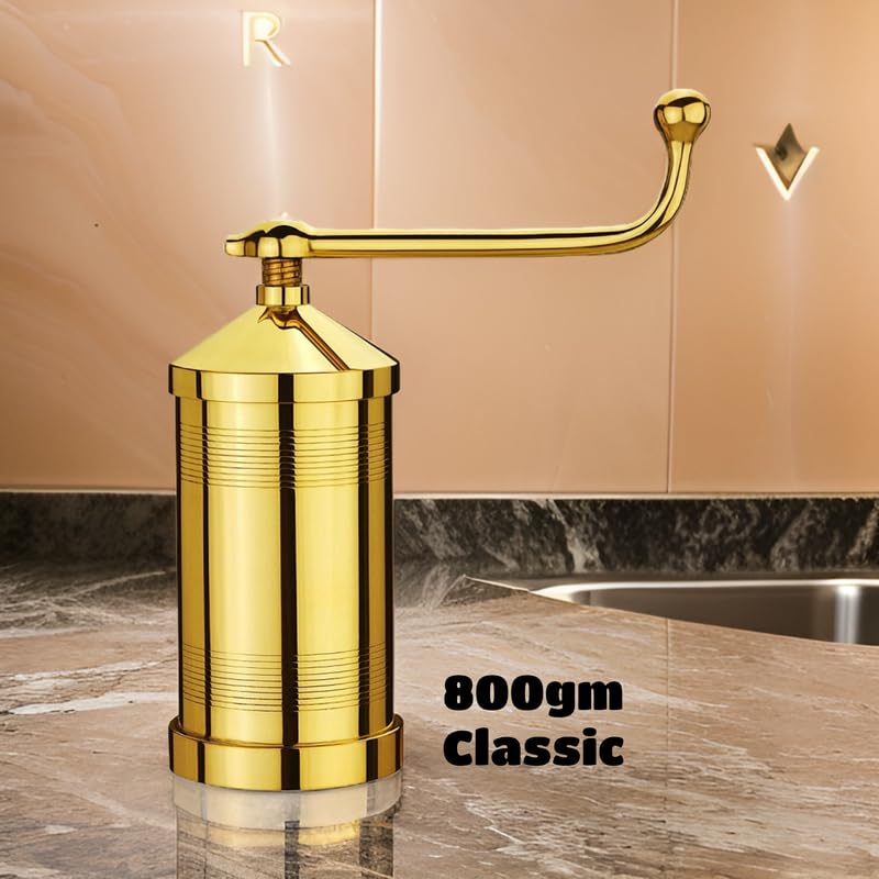 Whizzo Pure Brass Sev Sancha Machine with Free 6 Different Jali for Making Different Types of Sevaiya, Sev, Gathiya Murukku, Chakli, Bhujia Etc (800gm Classic)