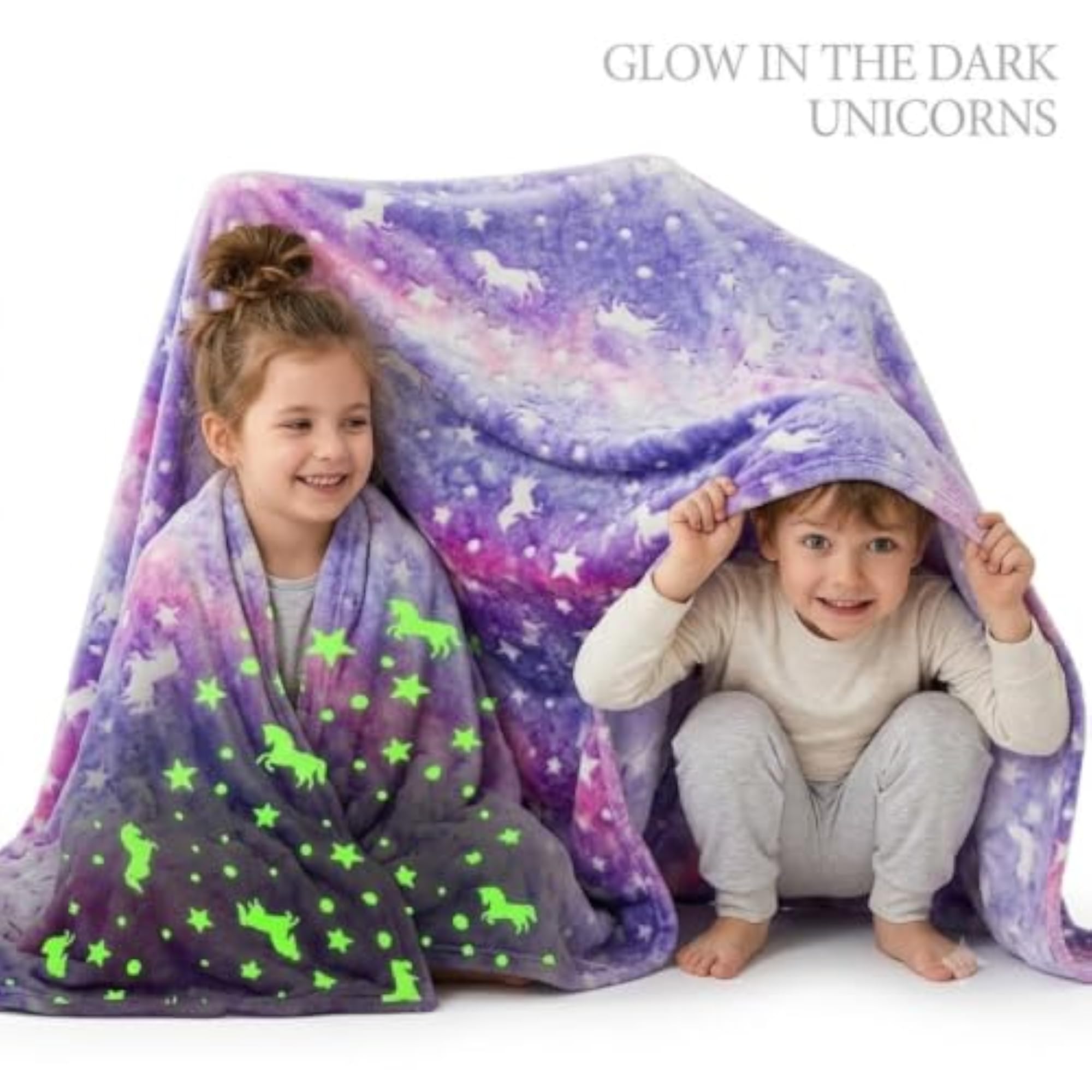 Glow in The Dark Blanket for Kids, Luminous Star Soft Fleece Throw