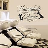 Hairstylists Bring Out The Beauty in You Vinyl Wall Decal Beauty Salon Shop Wall Sticker Wall Quotes Wall Letters Words Wall Graphic Wall Art Decoration Black