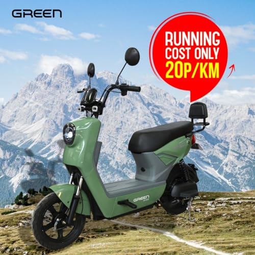 Image of Green Sunny Low Speed Electric Scooter Non RTO 40KM Range with Portable Charger (Green, 40 Km)