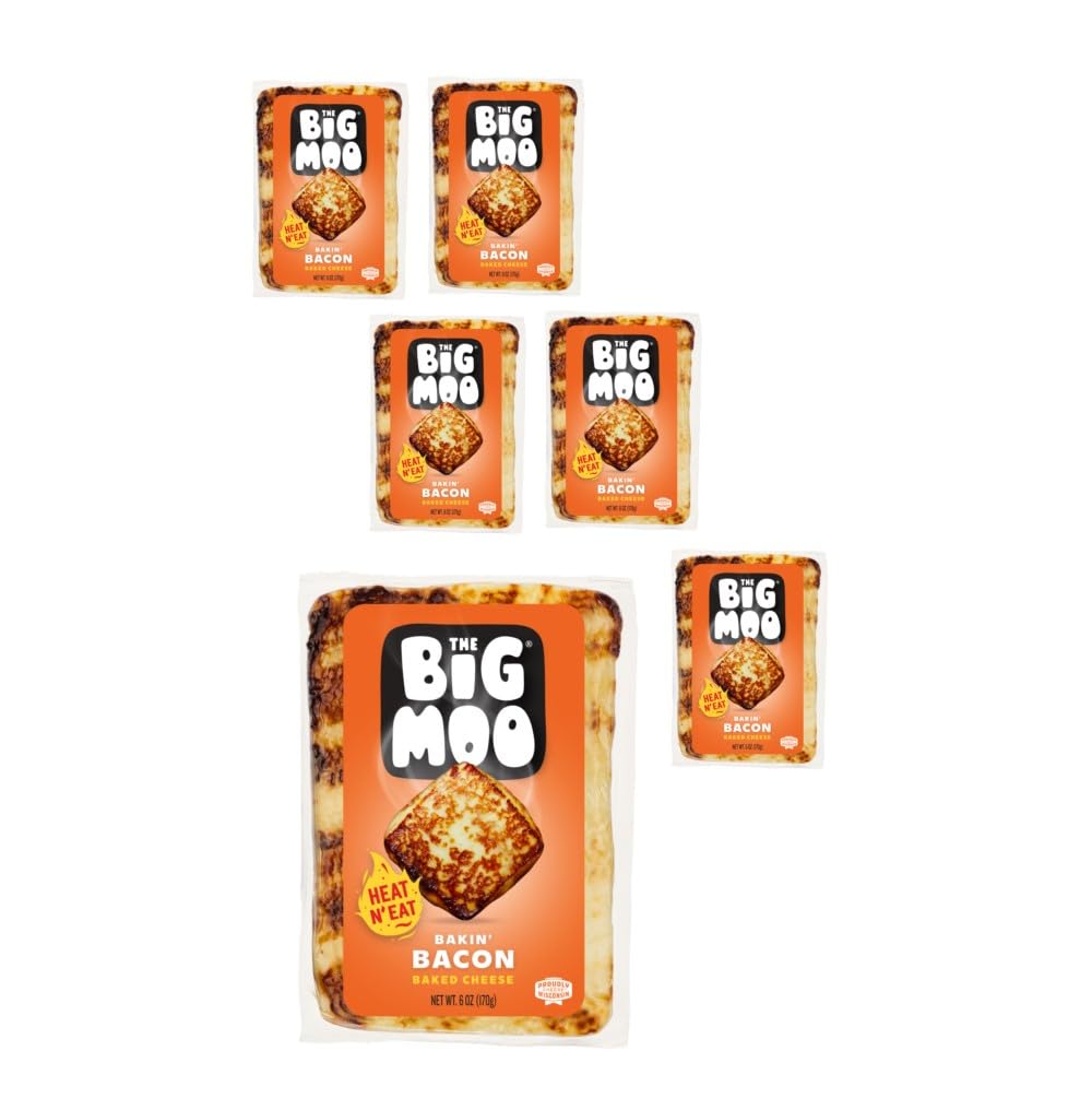 The Big Moo Bakin' Bacon Baked Cheese, 6 oz, 6 Pack