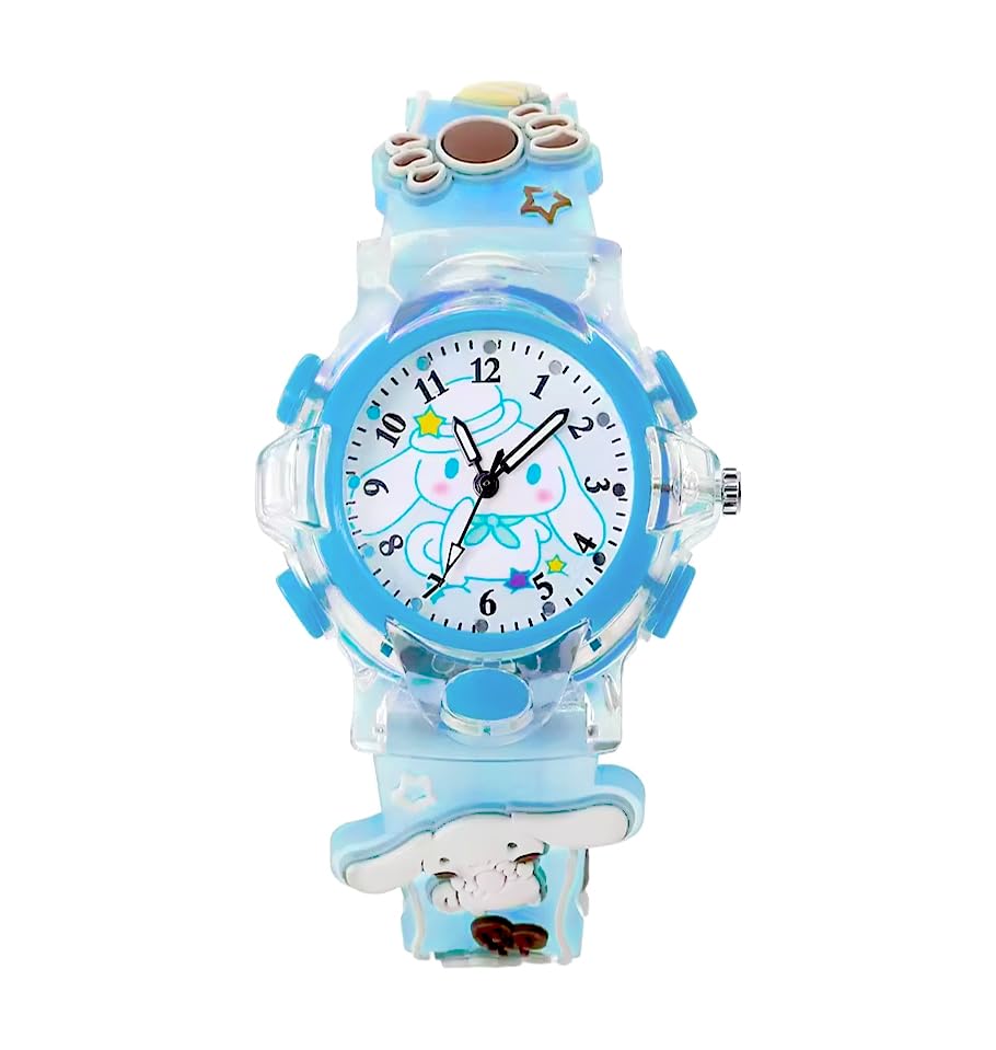 Time Up Analog Dial Cartoon 3D Printed Strap & Glowing Light Transparent Watch for Kids (Age:3-10 Years)-3DPK-X (Teddy-SkyBlue) (B0DGF8KB14) Amazon Price History, Amazon Price Tracker