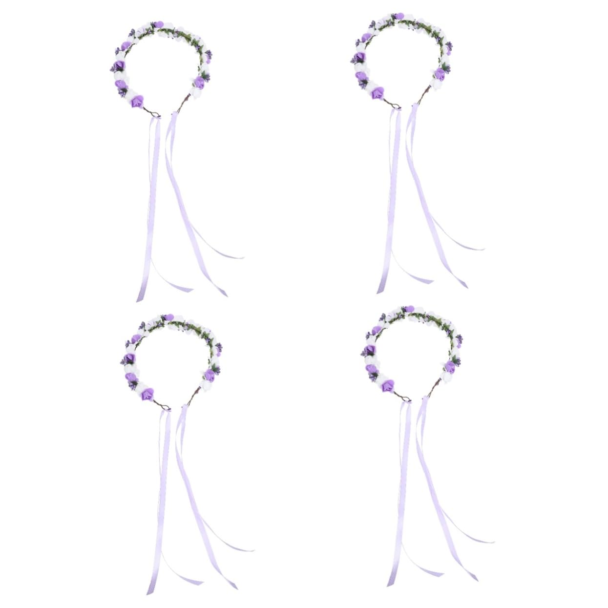 MAGICLULU 4piezas Diadema Floral Elegante Para Novias y Tocado De Flores Artificiales Para Fotografía y Accesorio Chic Para Bodas y