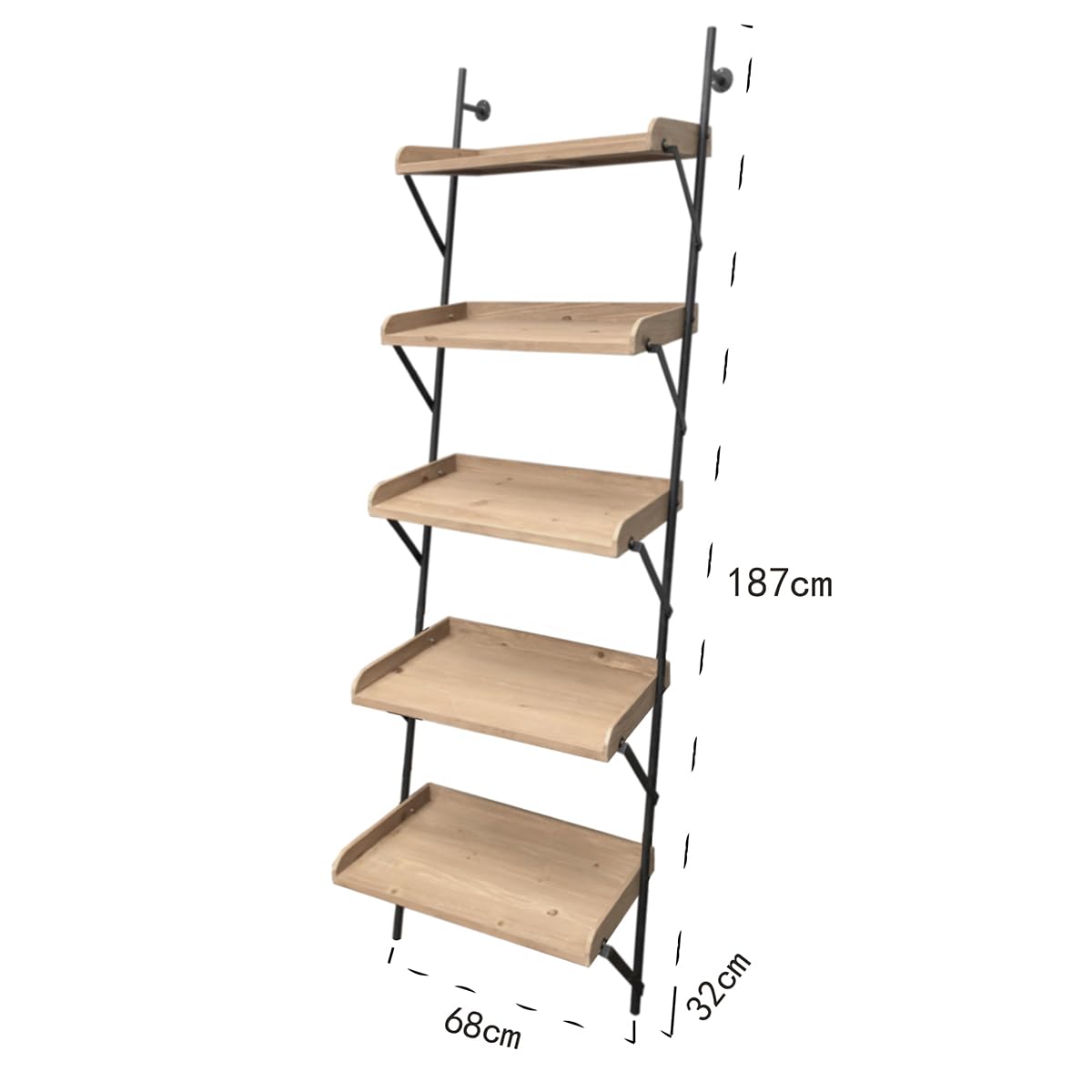 XZ-210094 Estante de Pared, Estilo Rustico Montado en la Pared de 5 Niveles, Estante Flotante para Cocina, Oficina, baño, Sala de Estar, Dormitorio